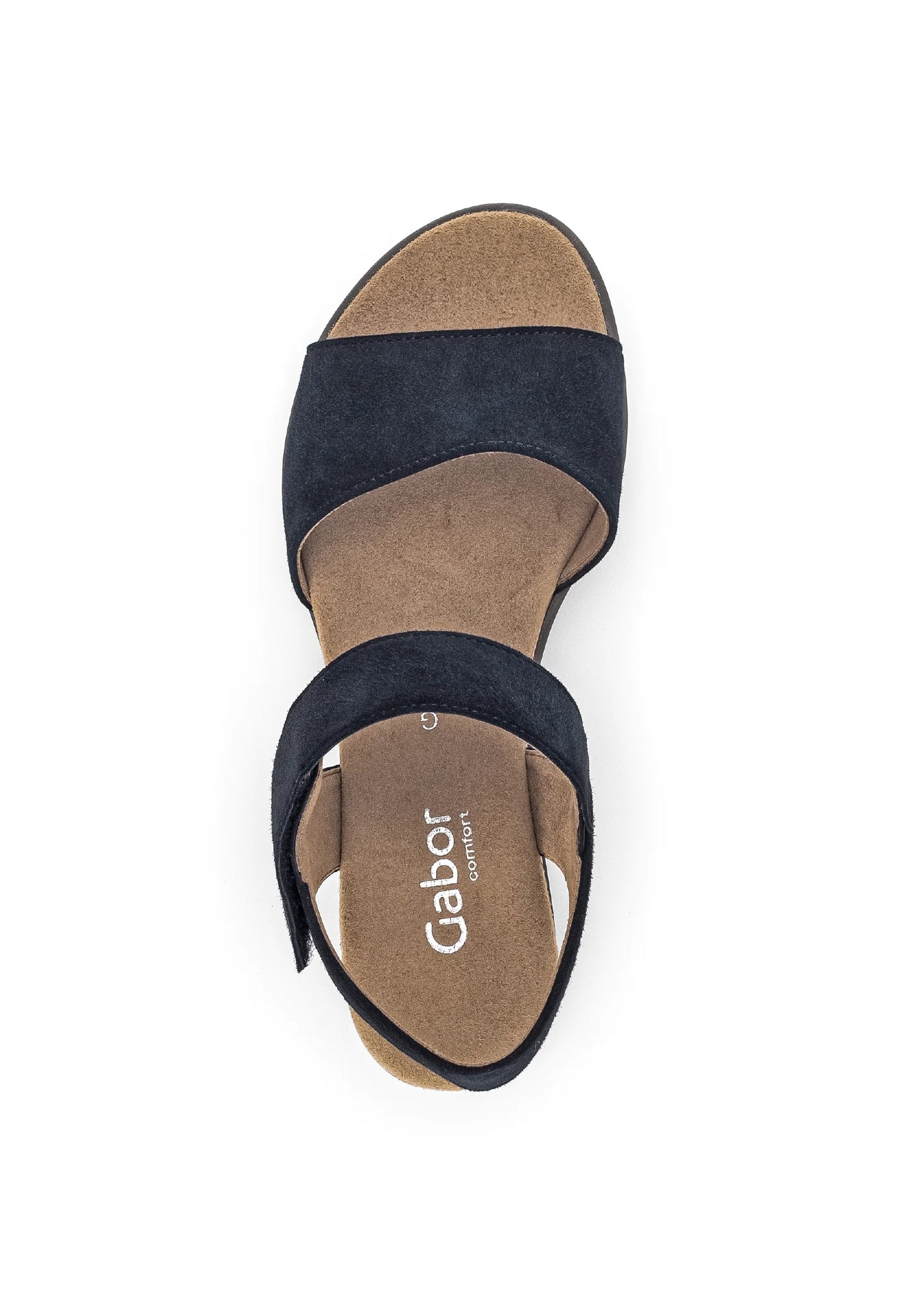 Navy Blå ruskinds sandal med kilehæl Gabor