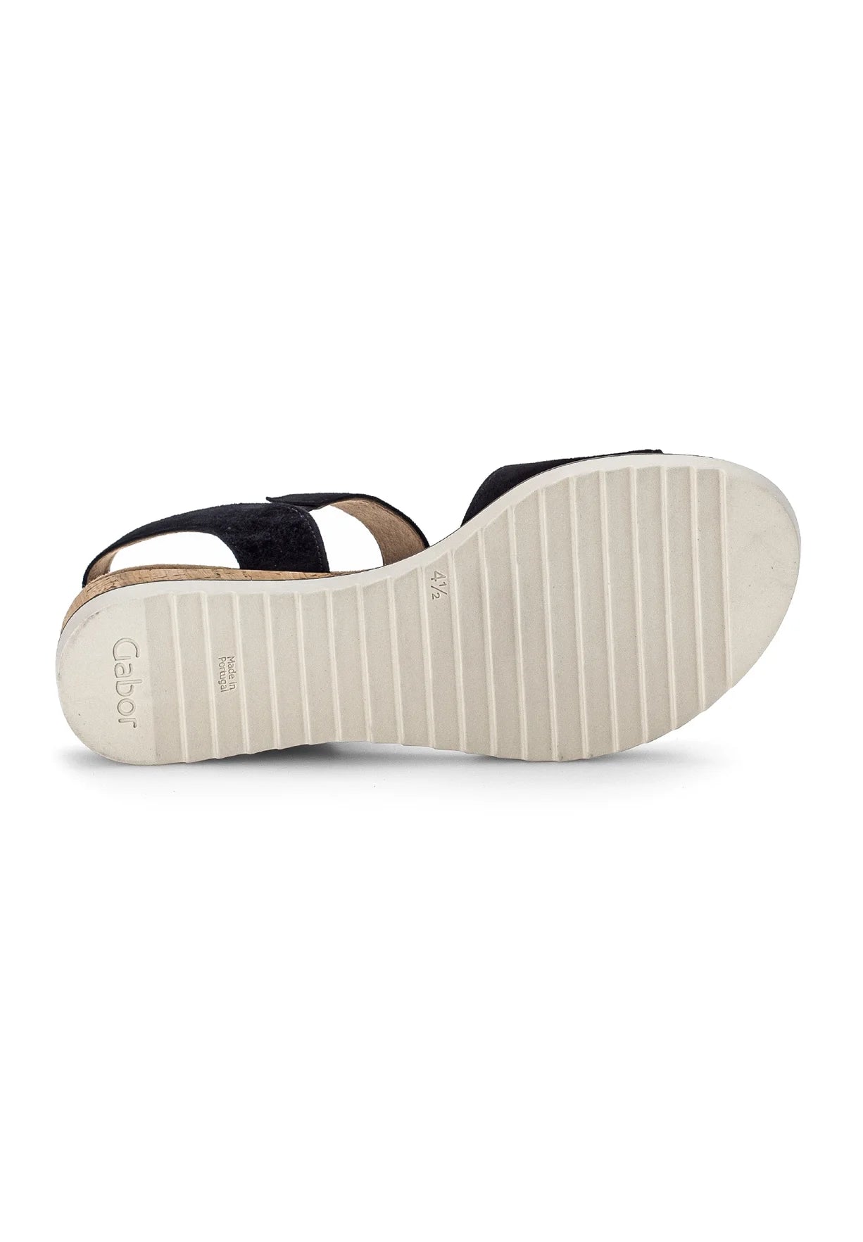 Navy Blå ruskinds sandal med kilehæl Gabor
