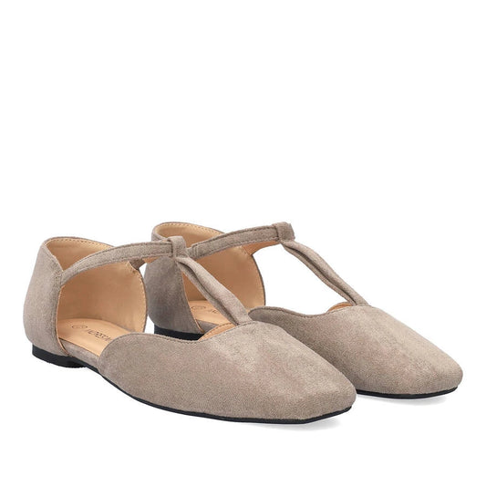 Saloon Ballerina i Beige Ruskind Andres Machado