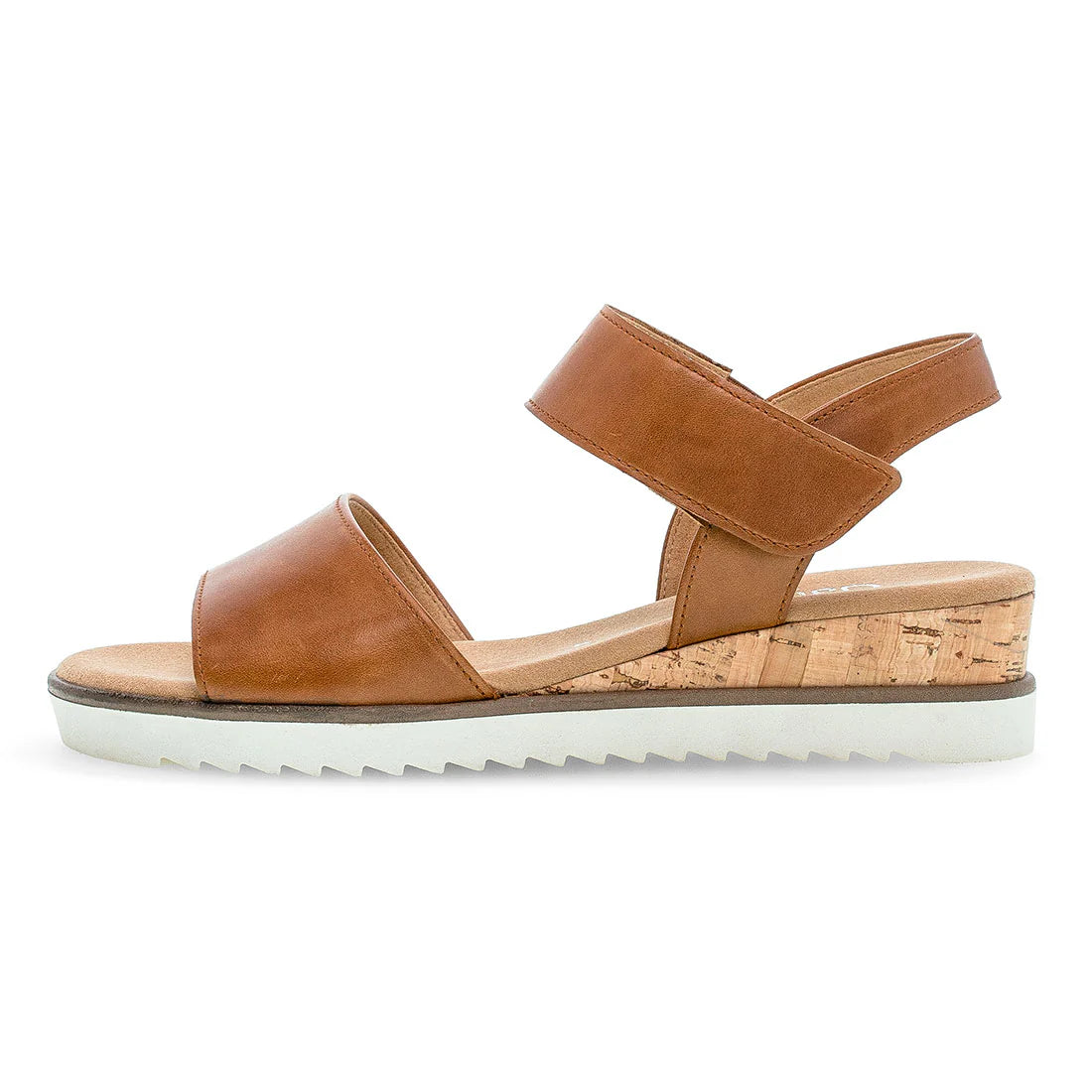 Camel skind sandal med kilehæl Gabor