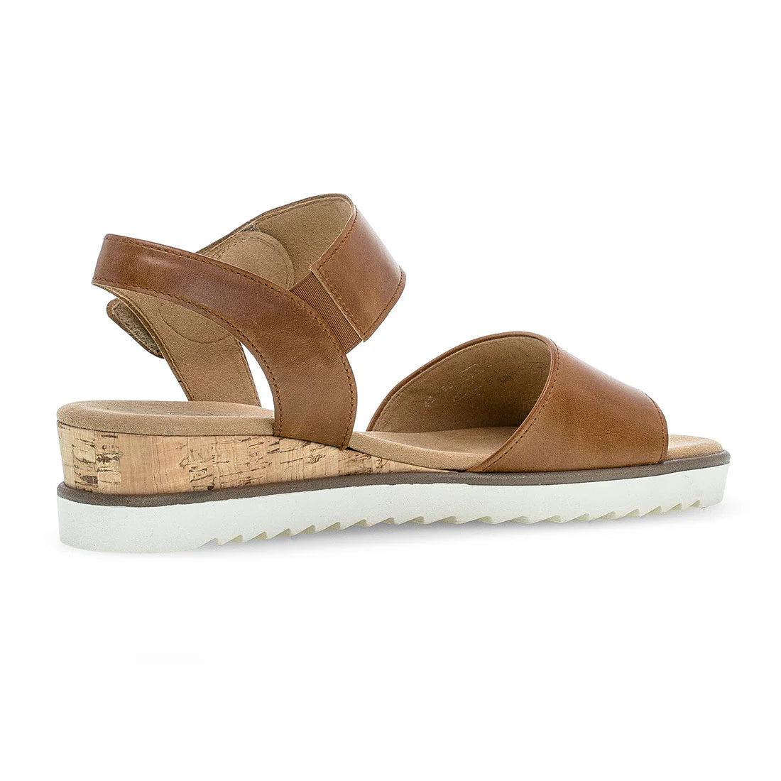 Camel skind sandal med kilehæl Gabor