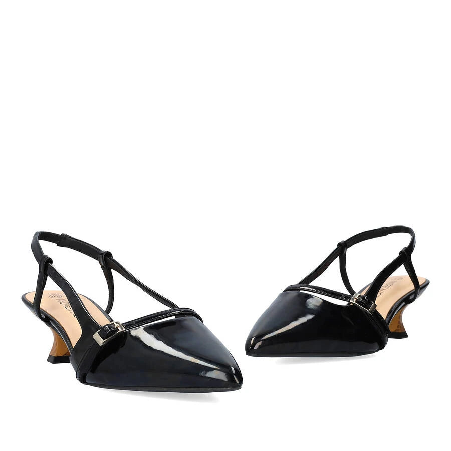 Sort lak slingback pump Andres Machado